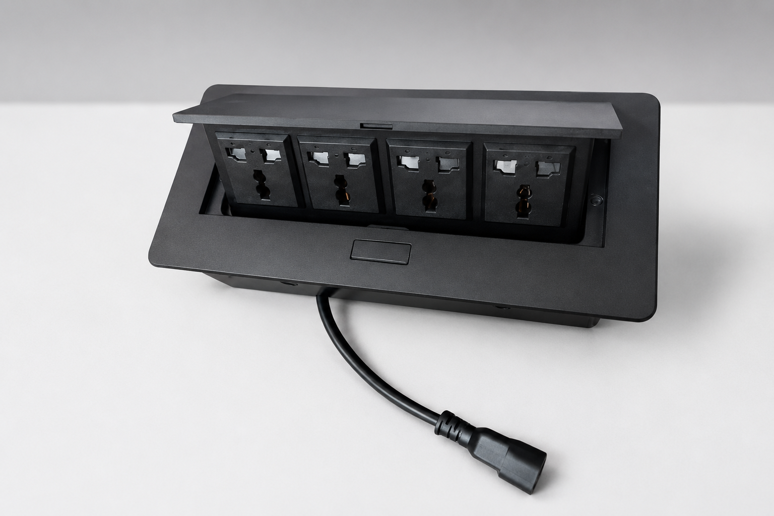 Pop Up Power Socket Box with 4 Power Sockets for Office Tables, Conference Rooms, Meeting Rooms,