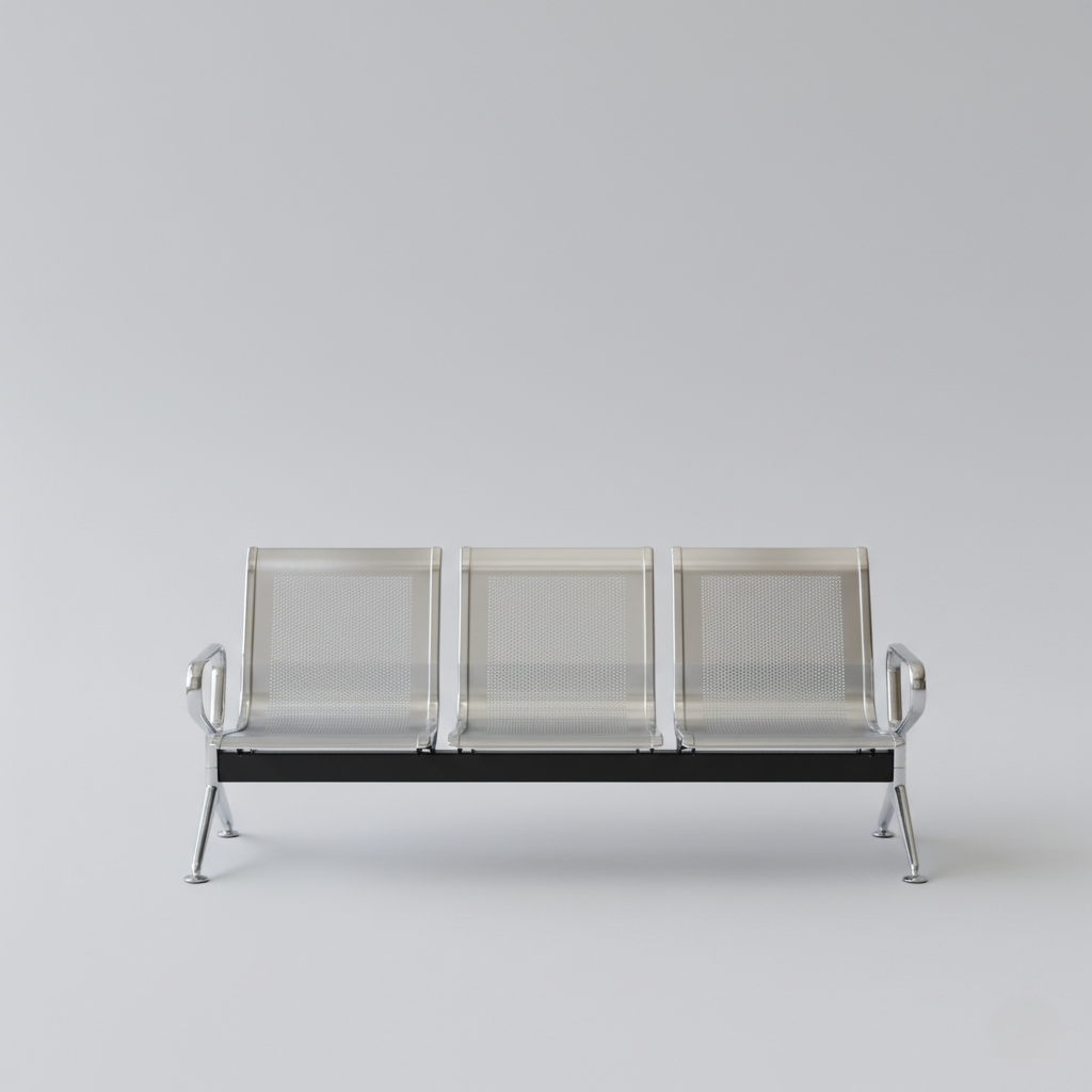 Airport Waiting Chair with High Strength Construction and Armrest Support for Comfortable Public Seating