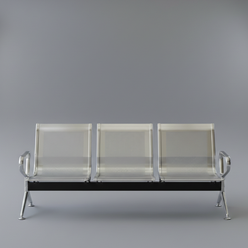 Airport Waiting Chair with High Strength Construction and Armrest Support for Comfortable Public Seating