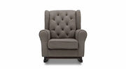 Lounge Chair For Living Room ,Comfortable Seating Luxury Design ,Rocking Chair Upholstery Fabric -Gray