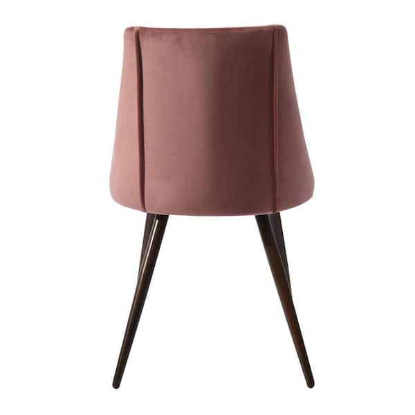 Pink Dining Chair with Wooden Frame Base -