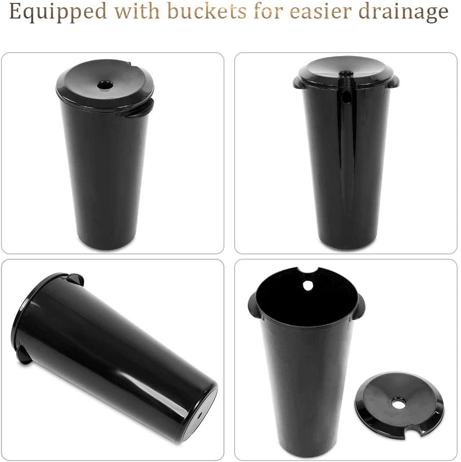 Portable Hair Washing Sink Wash Basin Adjustable Salon Bowl - Black (Pack of 5 Pieces) -