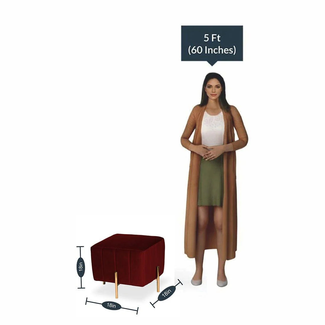 धातु आधार के साथ लिविंग रूम के लिए ओटोमन