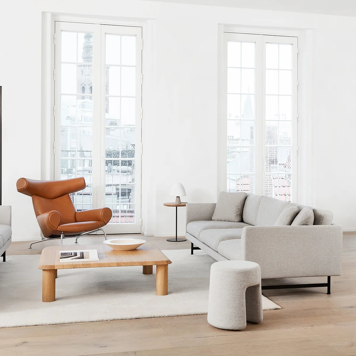 Cosy Boucle U-Shaped Pouffe – Soft, Stylish & Versatile Home Furniture Accent