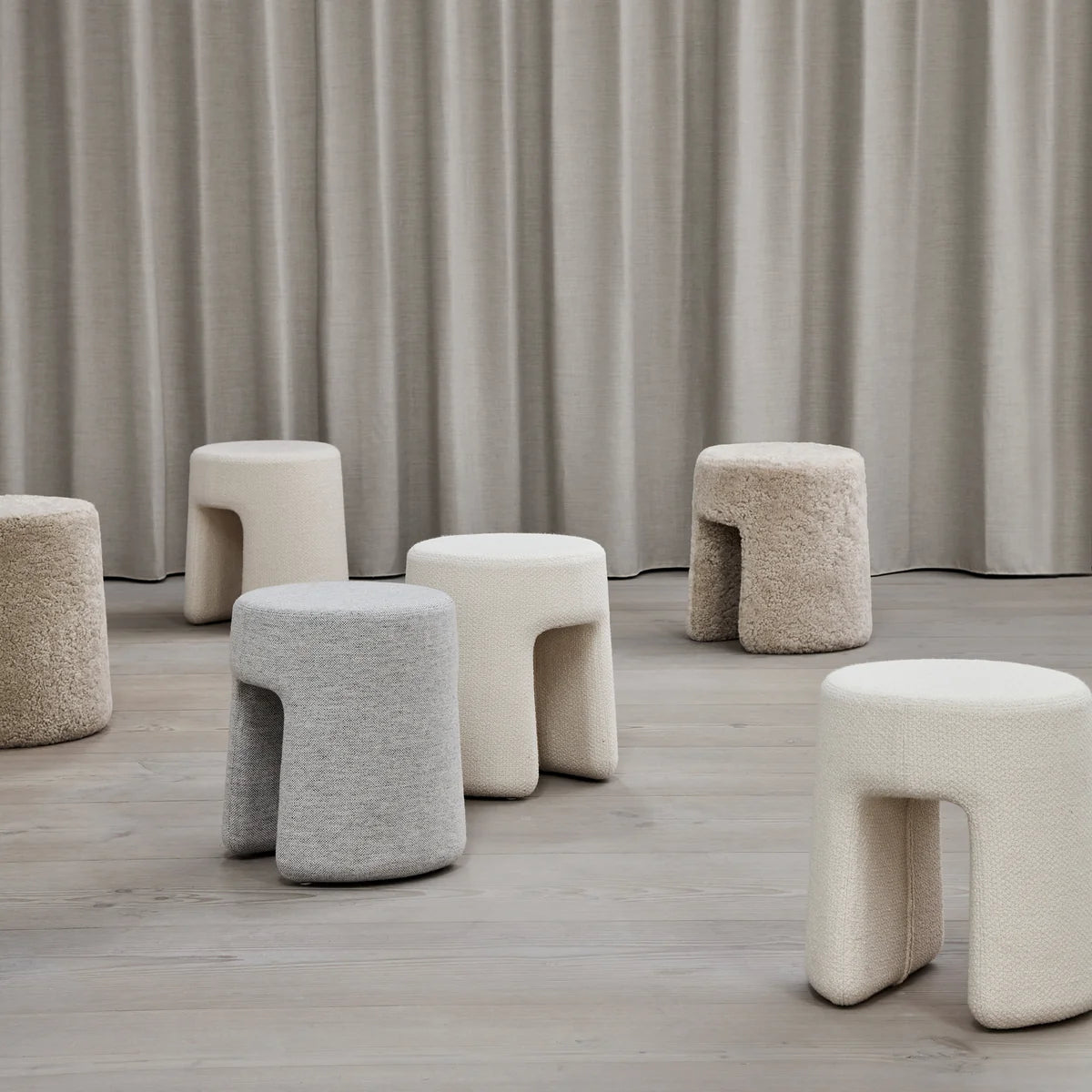 Cosy Boucle U-Shaped Pouffe – Soft, Stylish & Versatile Home Furniture Accent