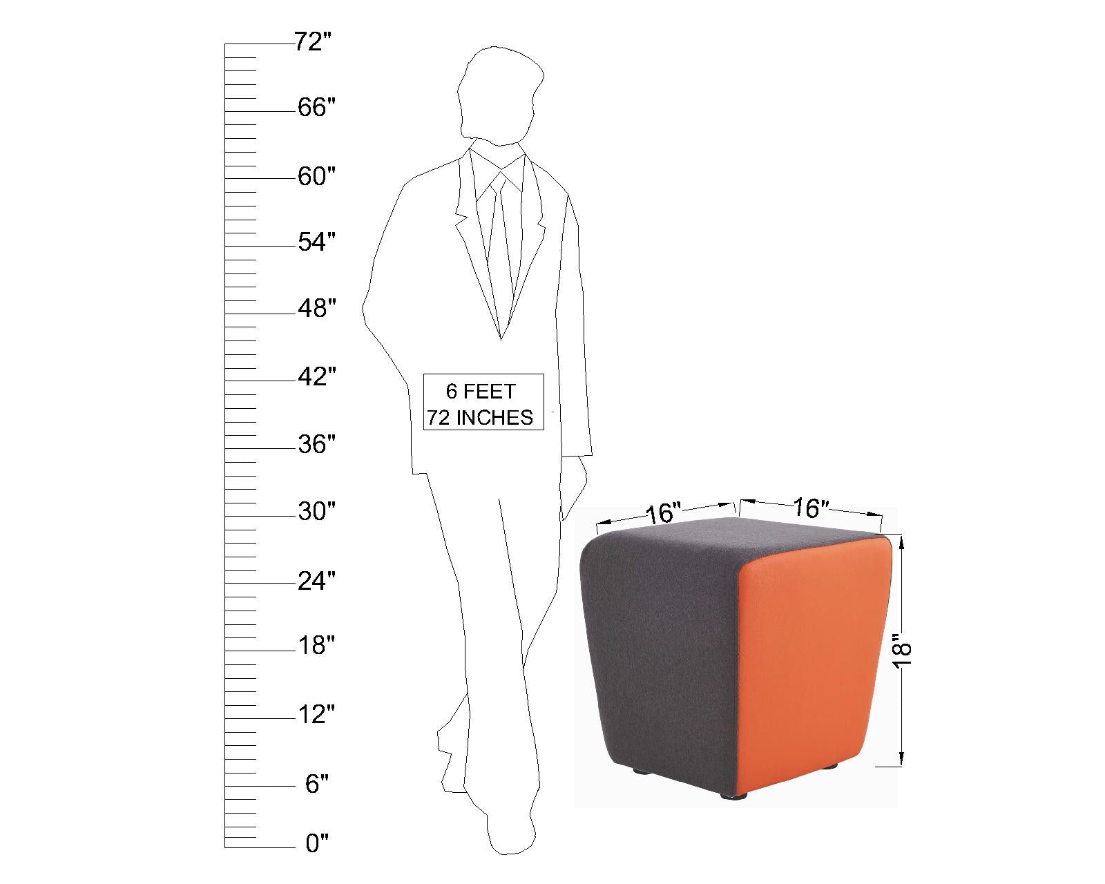 Stylish Two-Tone Pouffe  - Versatile Seating & Footrest for Modern Home Furniture