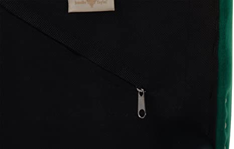 Modern Emerald Green Velvet Ottoman Footstool, Square Pouffe with Nailhead Trim and Solid Wood Legs for Living Room