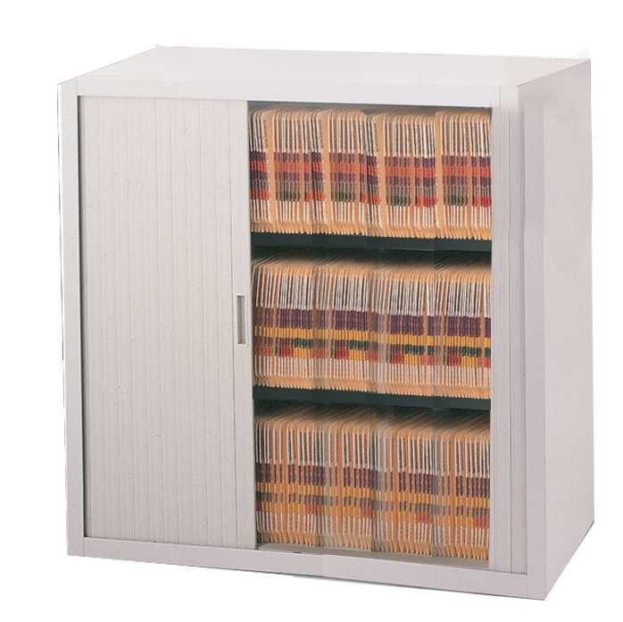 Pre Laminated Particle Board Storage Cabinet with Sliding Shutter Adjustable Shelf Inside -