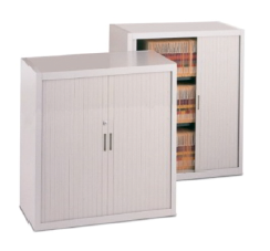 Pre Laminated Particle Board Storage Cabinet with Sliding Shutter Adjustable Shelf Inside -