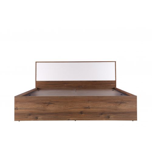 Queen Size Bed with Box Storage in Solid Wood with Natural Finish -