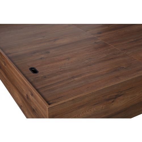 Queen Size Bed with Box Storage in Solid Wood with Natural Finish -