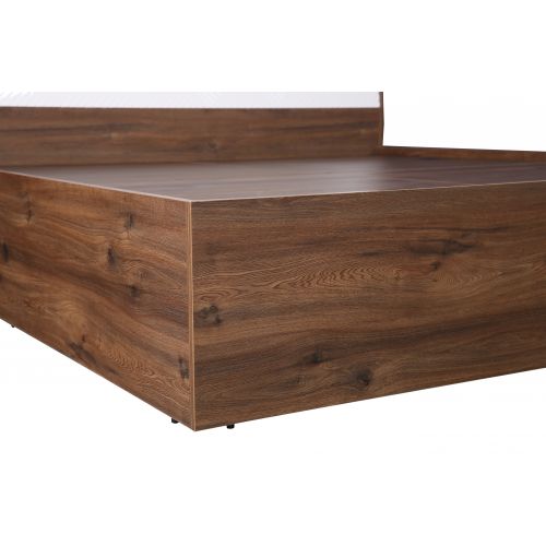 Queen Size Bed with Box Storage in Solid Wood with Natural Finish -