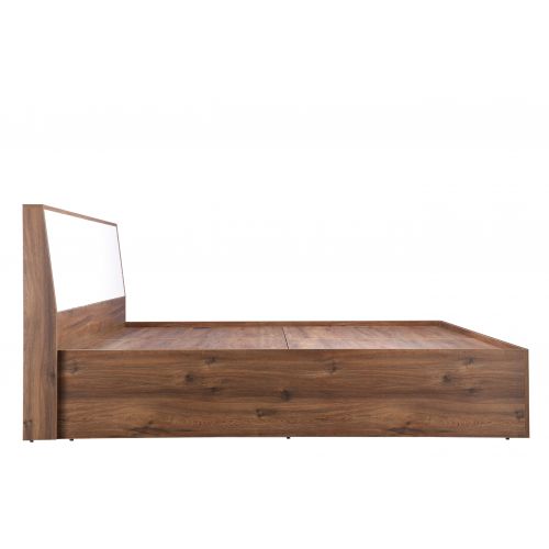 Queen Size Bed with Box Storage in Solid Wood with Natural Finish -