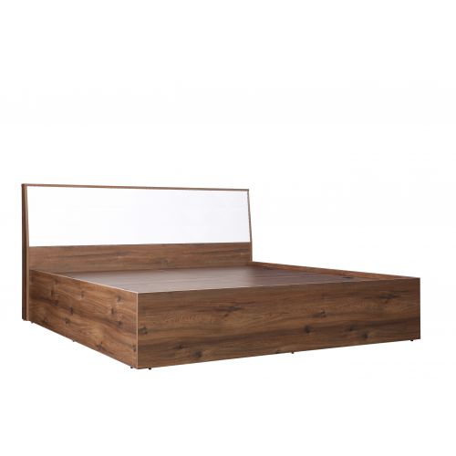 Queen Size Bed with Box Storage in Solid Wood with Natural Finish -