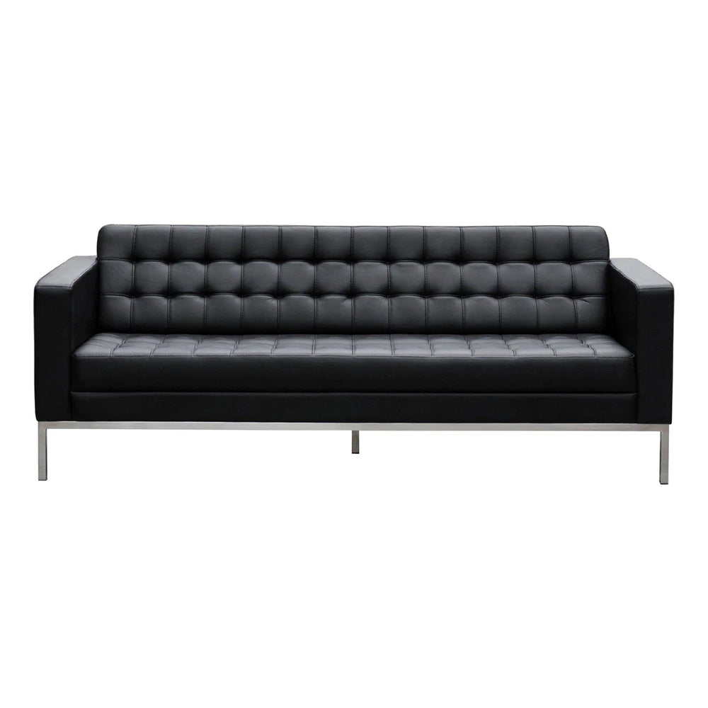 Quilted Leatherette Upholstery with Metal Sofa -