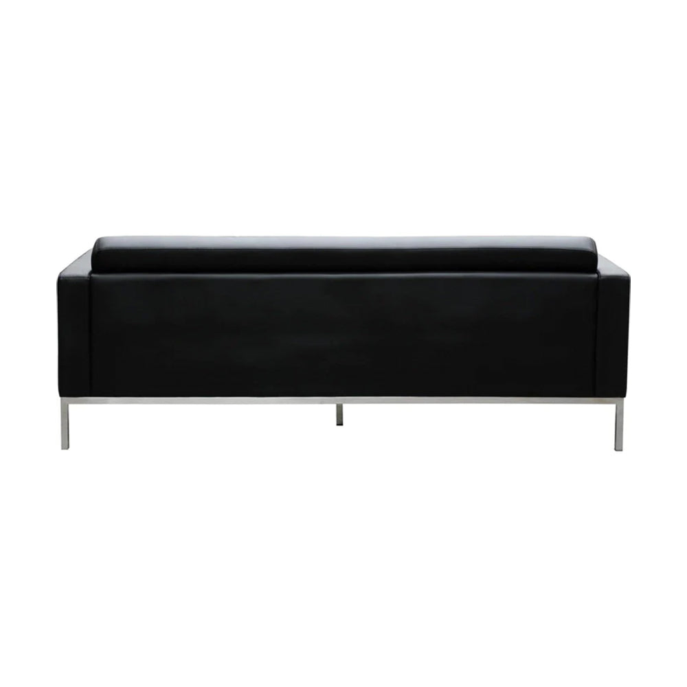 Quilted Leatherette Upholstery with Metal Sofa -