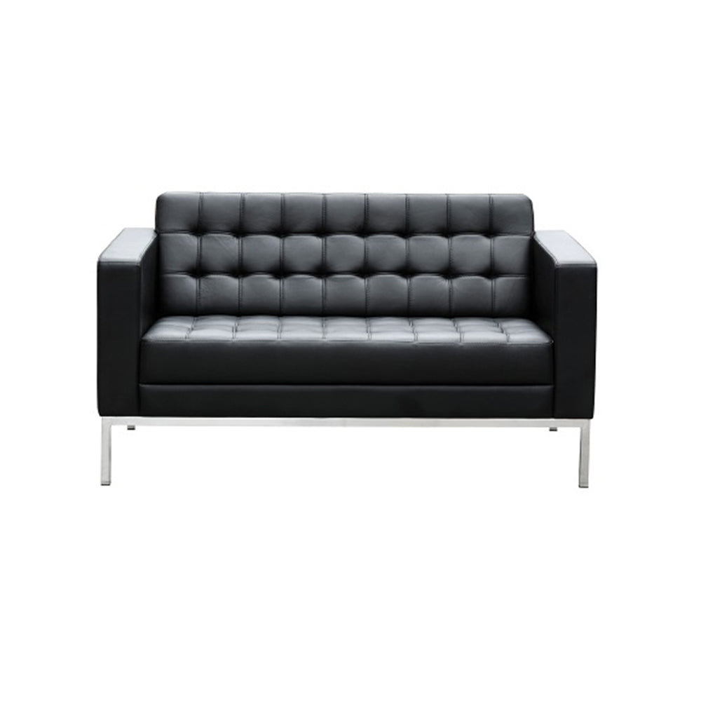 Quilted Leatherette Upholstery with Metal Sofa -