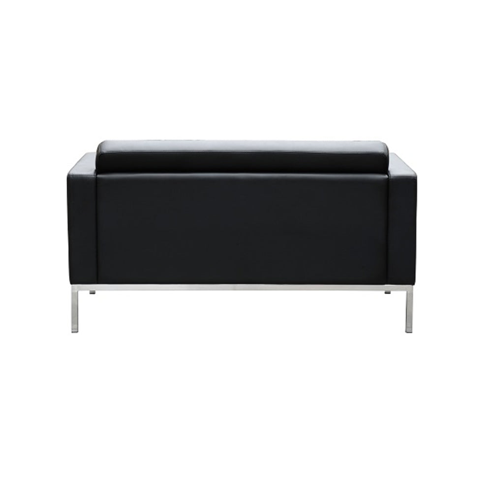 Quilted Leatherette Upholstery with Metal Sofa -