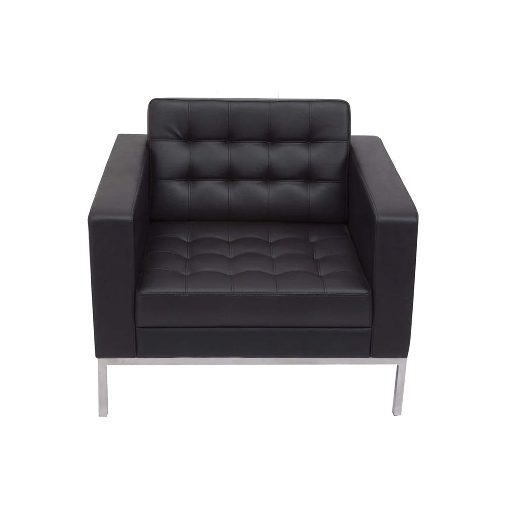 Quilted Leatherette Upholstery with Metal Sofa -