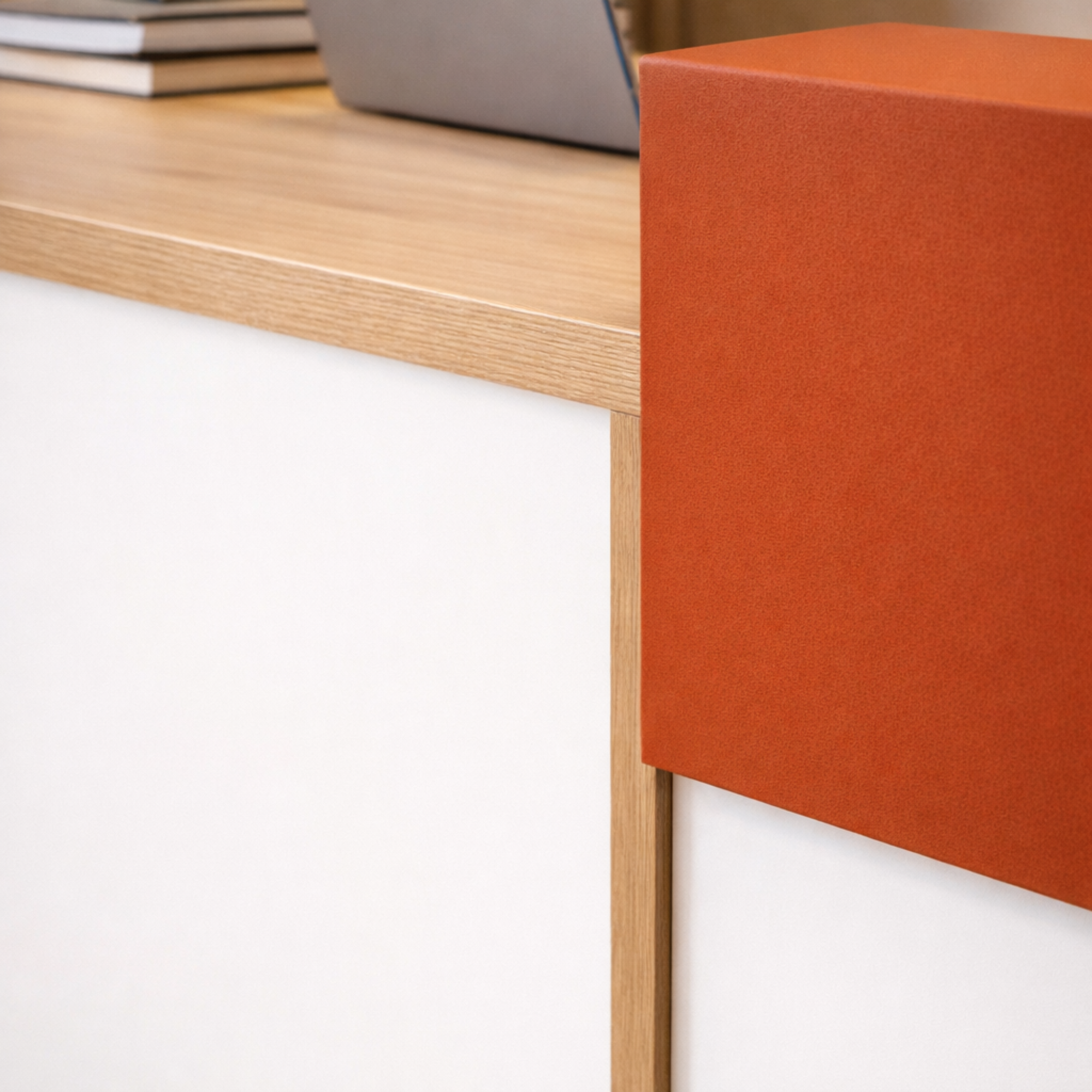 Reception Table with Engineered wood and laminate for lasting durability, world standard for premium furniture  Pearwood