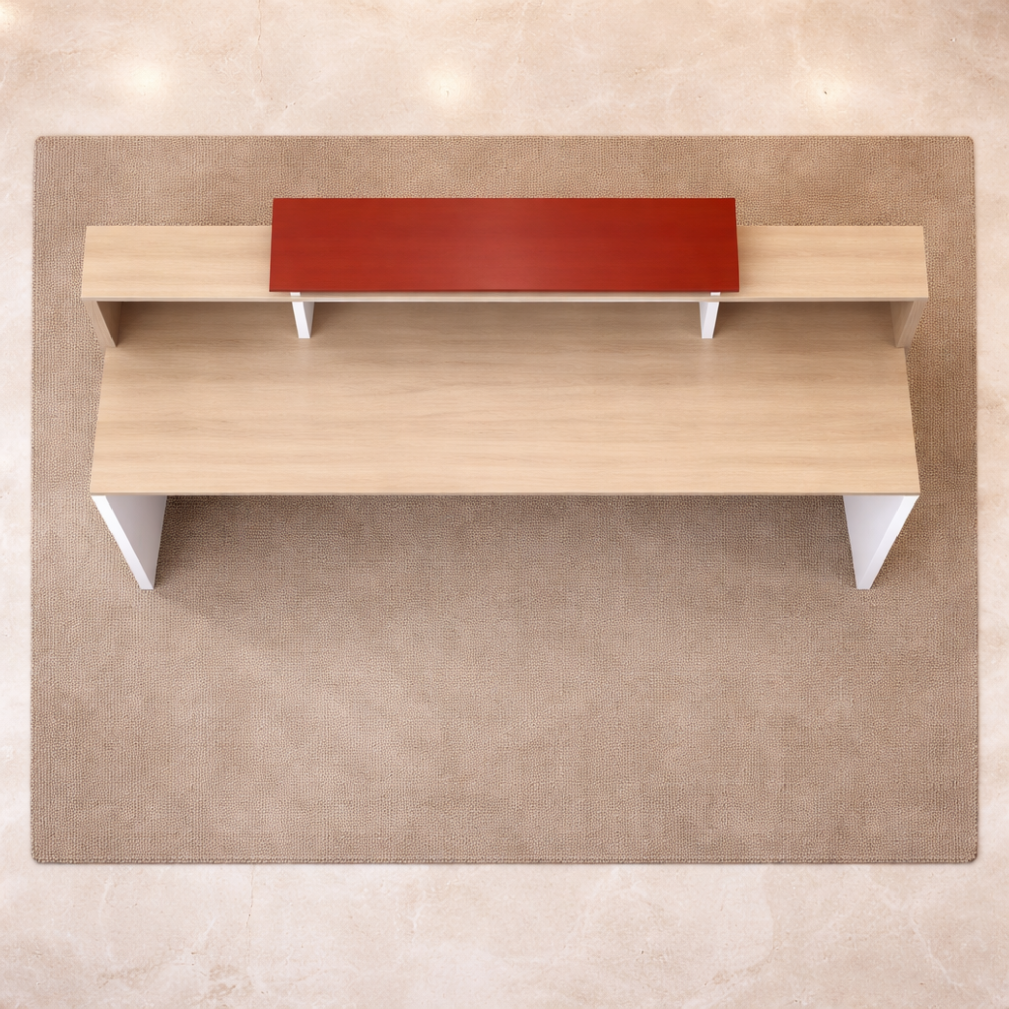 Reception Table with Engineered wood and laminate for lasting durability, world standard for premium furniture  Pearwood