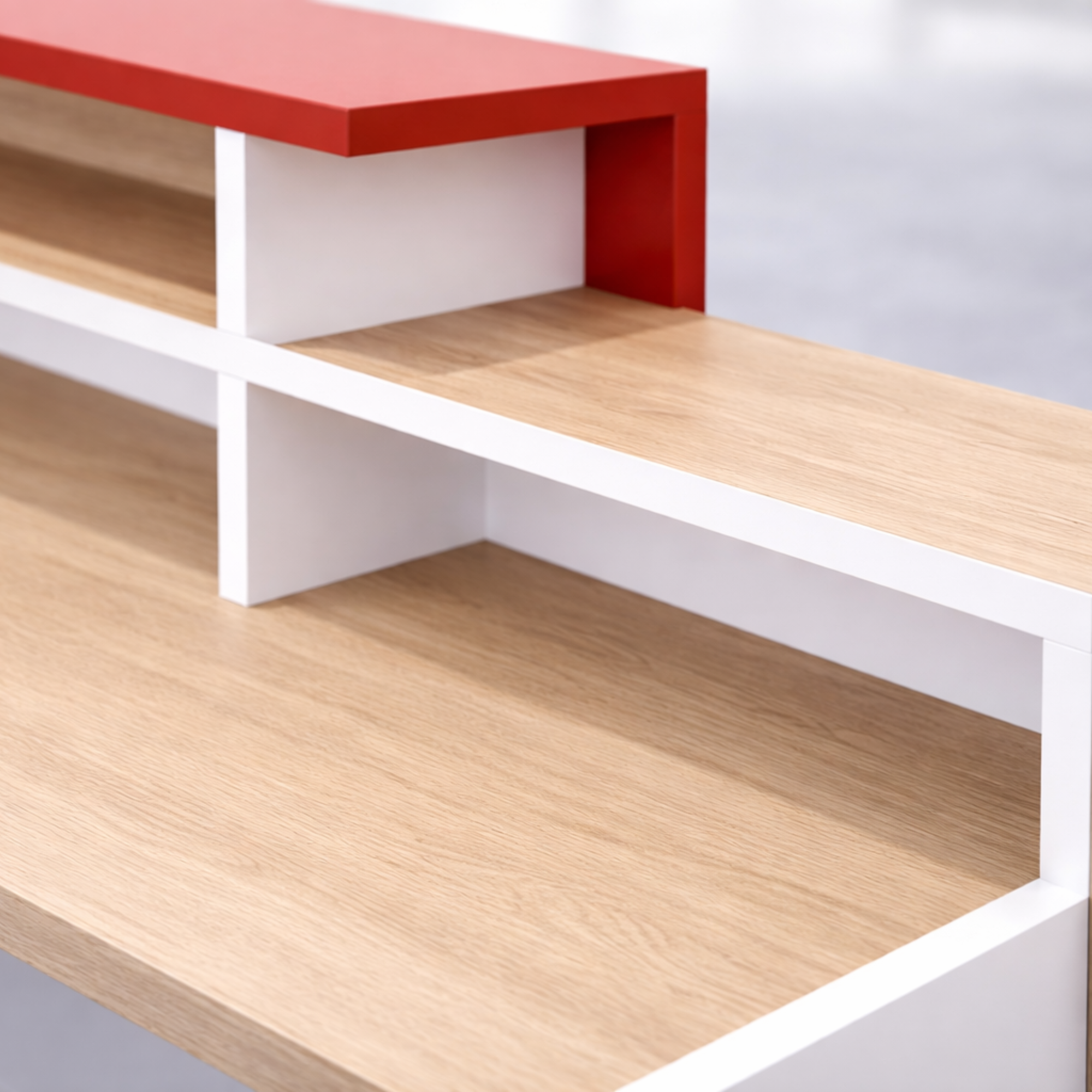 Reception Table with Engineered wood and laminate for lasting durability, world standard for premium furniture  Pearwood