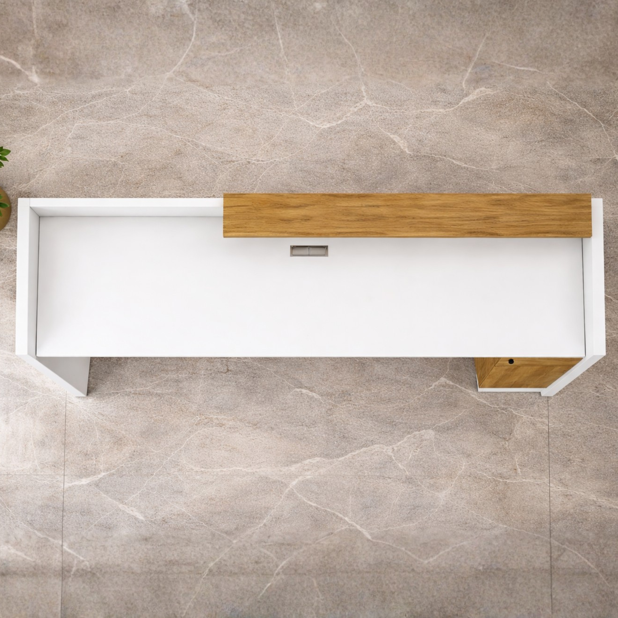 Reception Table Made In Engineered Wood Is a Highly Durable Material And a World Standard for Premium Furniture While the Laminate Matte White