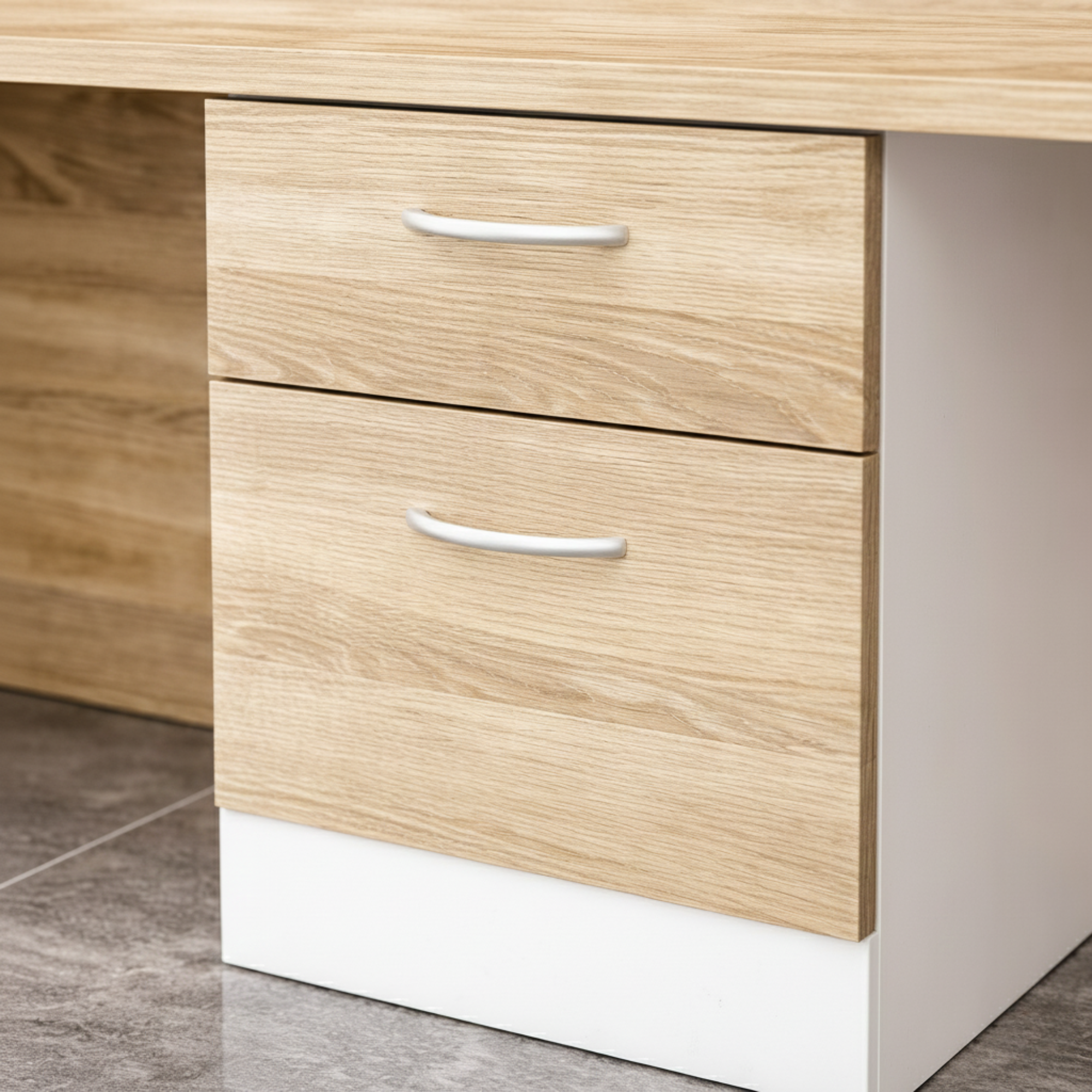 Reception Table Made In Particle Board with Double Counter Includes Wire Manager - Office Table