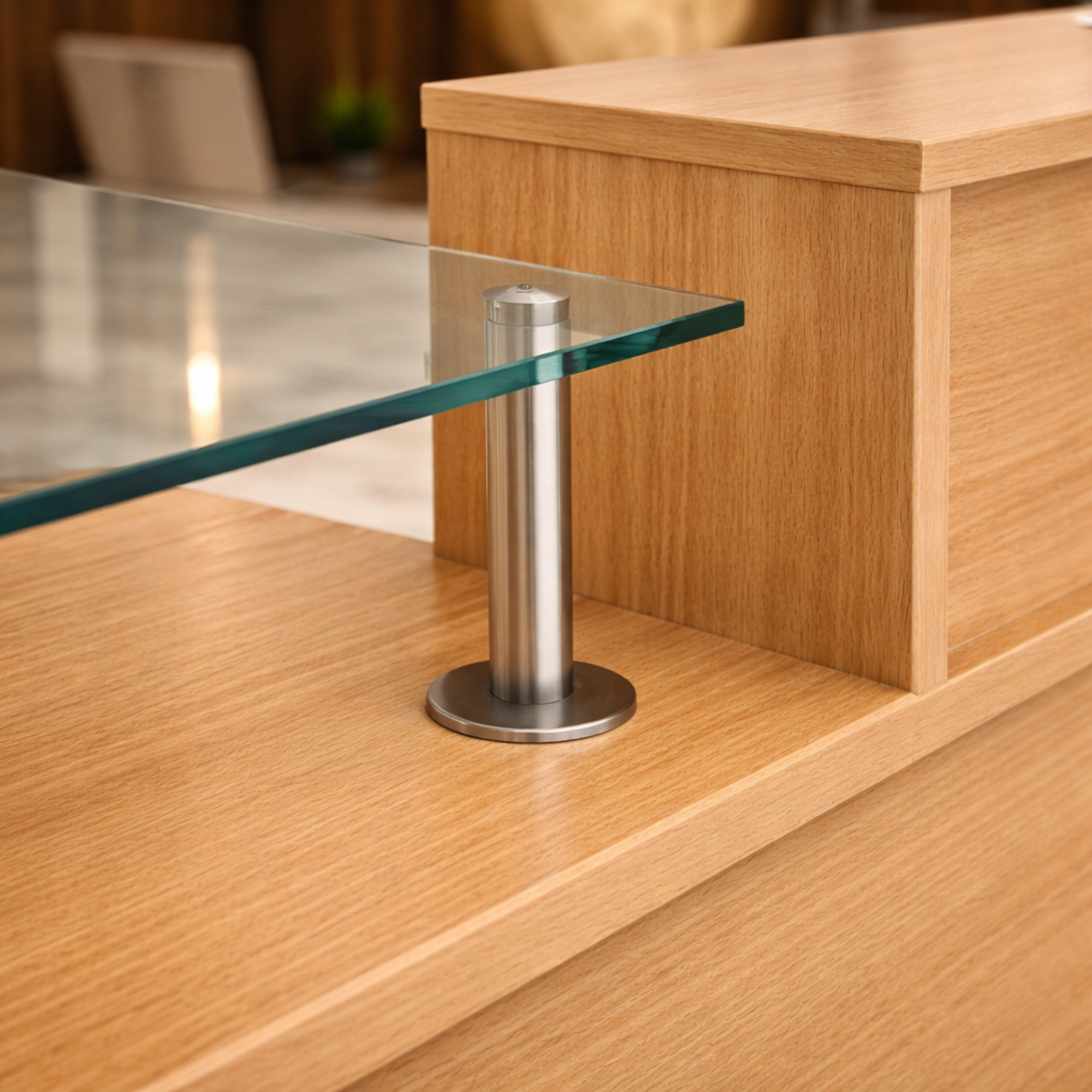 कार्यालय काउंटर के लिए रिसेप्शन टेबल, कार्यालयों और रिसेप्शन क्षेत्र के लिए मध्यम सीधी डेस्क