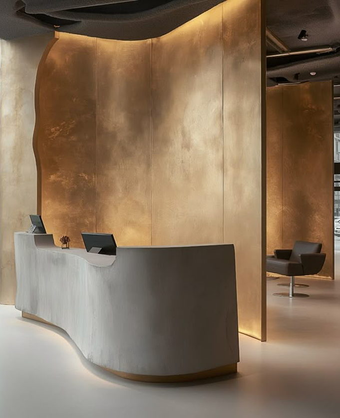 Luxury Reception Table for Office Counter Modern Made in MDF/Plyboard with Drawers Openable Shutter & CPU Space