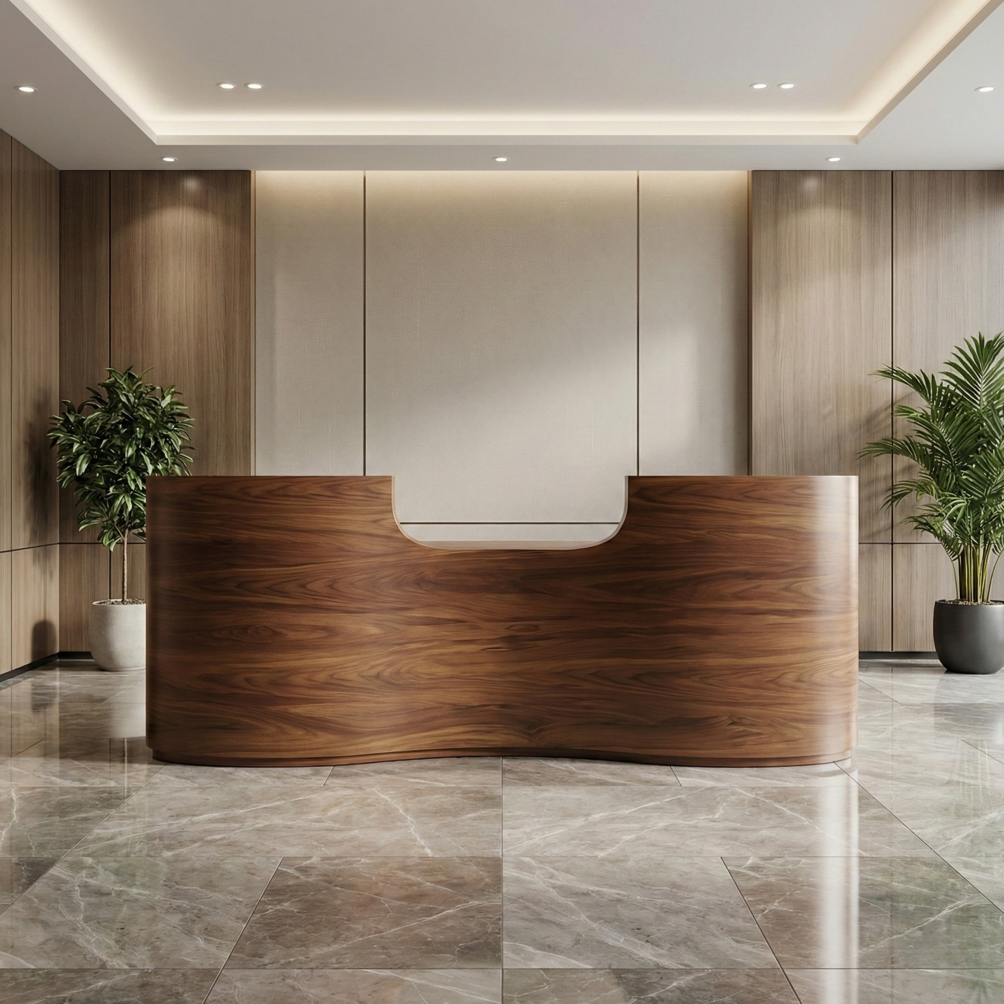 Luxury Reception Table for Office Counter Modern Made in MDF/Plyboard with Drawers Openable Shutter & CPU Space