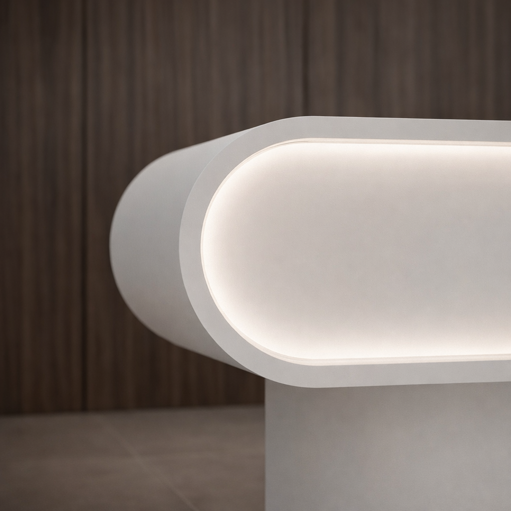 Unique Reception Table For Office Furniture and Premium Quality and Storage, Modern Design Counter Desk for Office