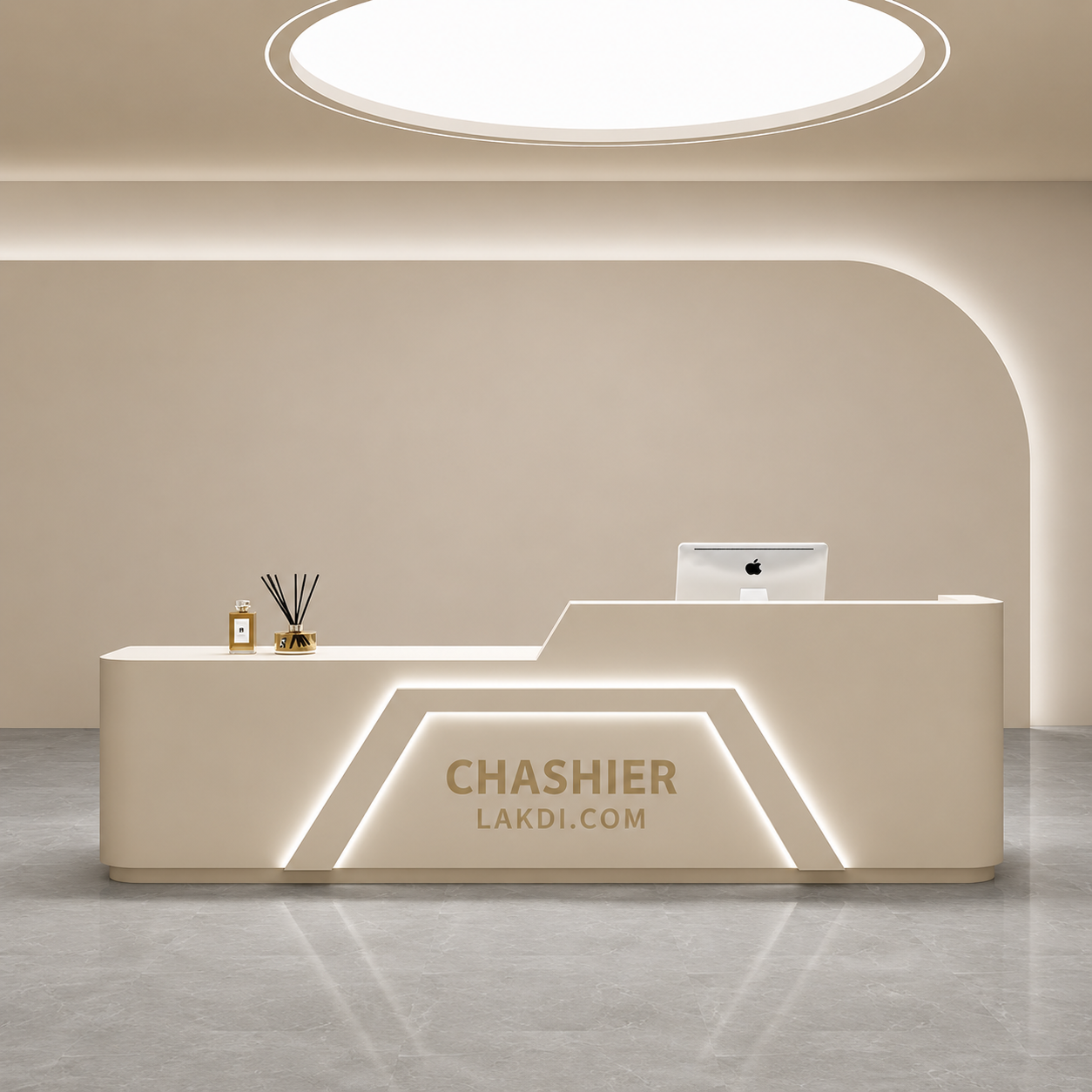 Luxury Contemporary Reception Desk for Salon, Spa, Clinic, Boutique Office, Wellness Studio, Hotel Lobby, Beauty Lounge and Premium Commercial Interiors