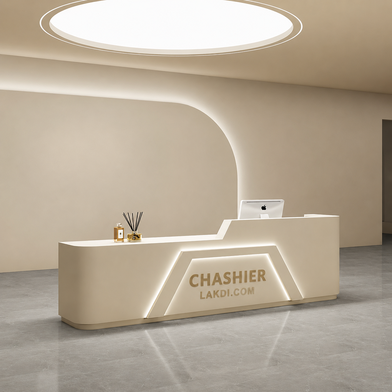 Luxury Contemporary Reception Desk for Salon, Spa, Clinic, Boutique Office, Wellness Studio, Hotel Lobby, Beauty Lounge and Premium Commercial Interiors
