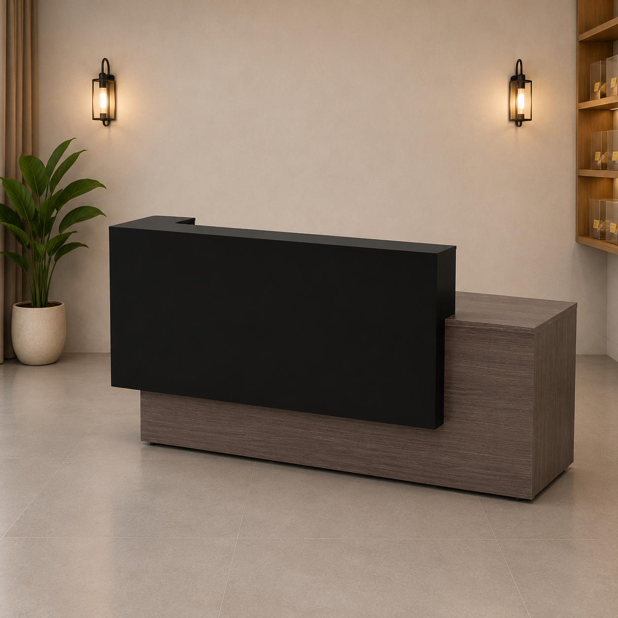 Office Reception Table with Front Counter Desk, Reception Counter for Clinic, Salon, Corporate Office