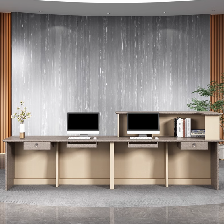 Counter Desk for Office Reception Area, Clinic, Hospital, Salon, Hotel Lobby, Co-Working Space, Retail Showroom and Commercial Front Desk