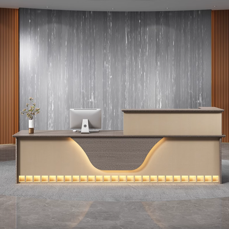 Counter Desk for Office Reception Area, Clinic, Hospital, Salon, Hotel Lobby, Co-Working Space, Retail Showroom and Commercial Front Desk