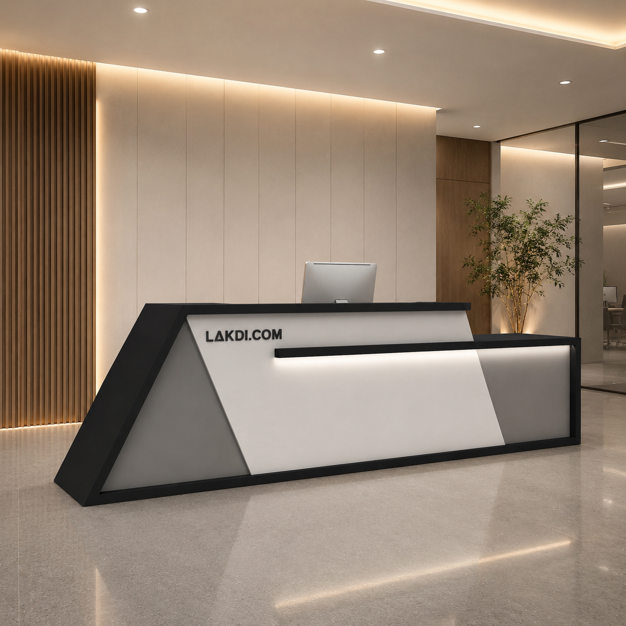 Luxury Reception Desk Counter for Office Reception Area, Hotel Lobby, Clinic, Corporate Front Desk, Showroom