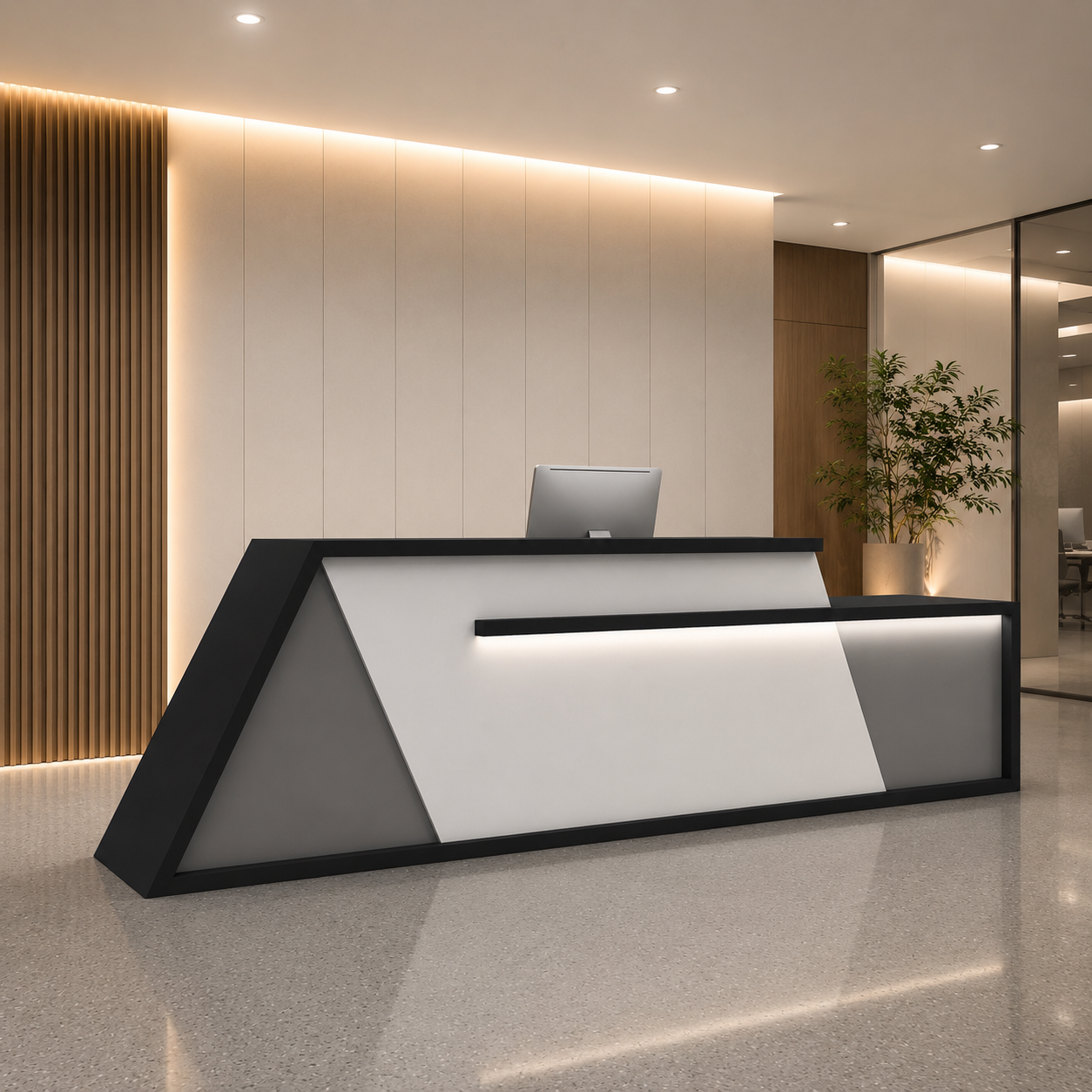 Luxury Reception Desk Counter for Office Reception Area, Hotel Lobby, Clinic, Corporate Front Desk, Showroom