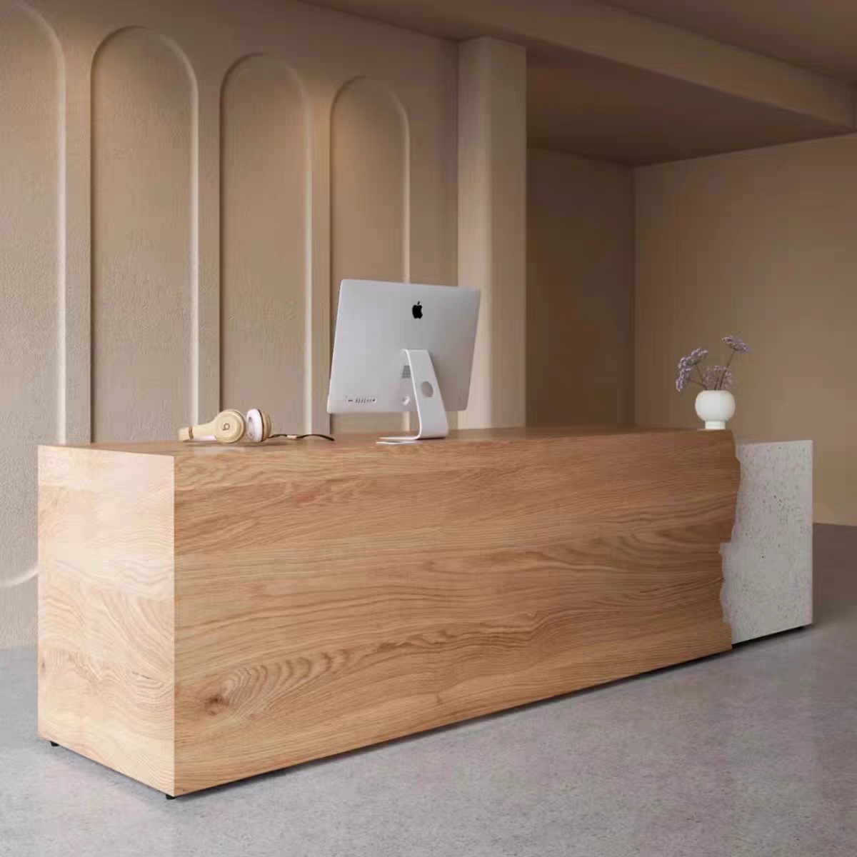 Premium Designer Reception Desk Counter for Office Lobby, Boutique Studio, Hotel Reception, Salon, Clinic, Workspace Entrance and Luxury Commercial Interiors