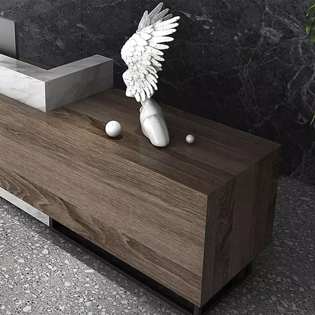 Executive Reception Desk Counter for Office Lobby, Corporate Entrance, Hotel Front Desk, Clinic Reception, Salon, Showroom and Premium Workspace Interiors