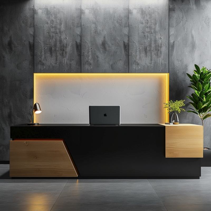 Modern Executive Reception Desk Counter for Office Lobby, Corporate Reception Area, Hotel Front Desk, Studio Entrance
