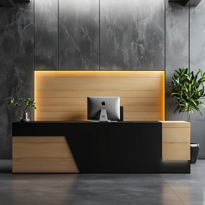 Modern Executive Reception Desk Counter for Office Lobby, Corporate Reception Area, Hotel Front Desk, Studio Entrance