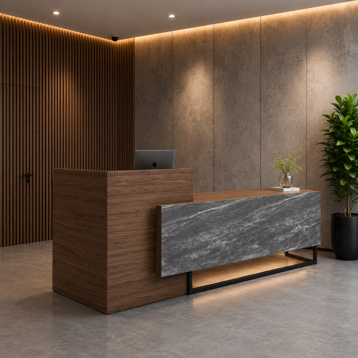 Modern Executive Reception Desk Counter for Office Lobby, Corporate Front Desk, Hotel Reception, Clinic, Studio