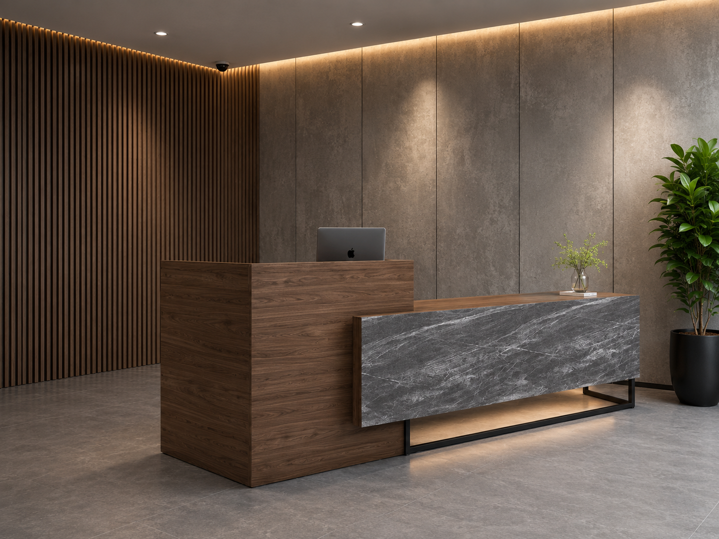 Modern Executive Reception Desk Counter for Office Lobby, Corporate Front Desk, Hotel Reception, Clinic, Studio