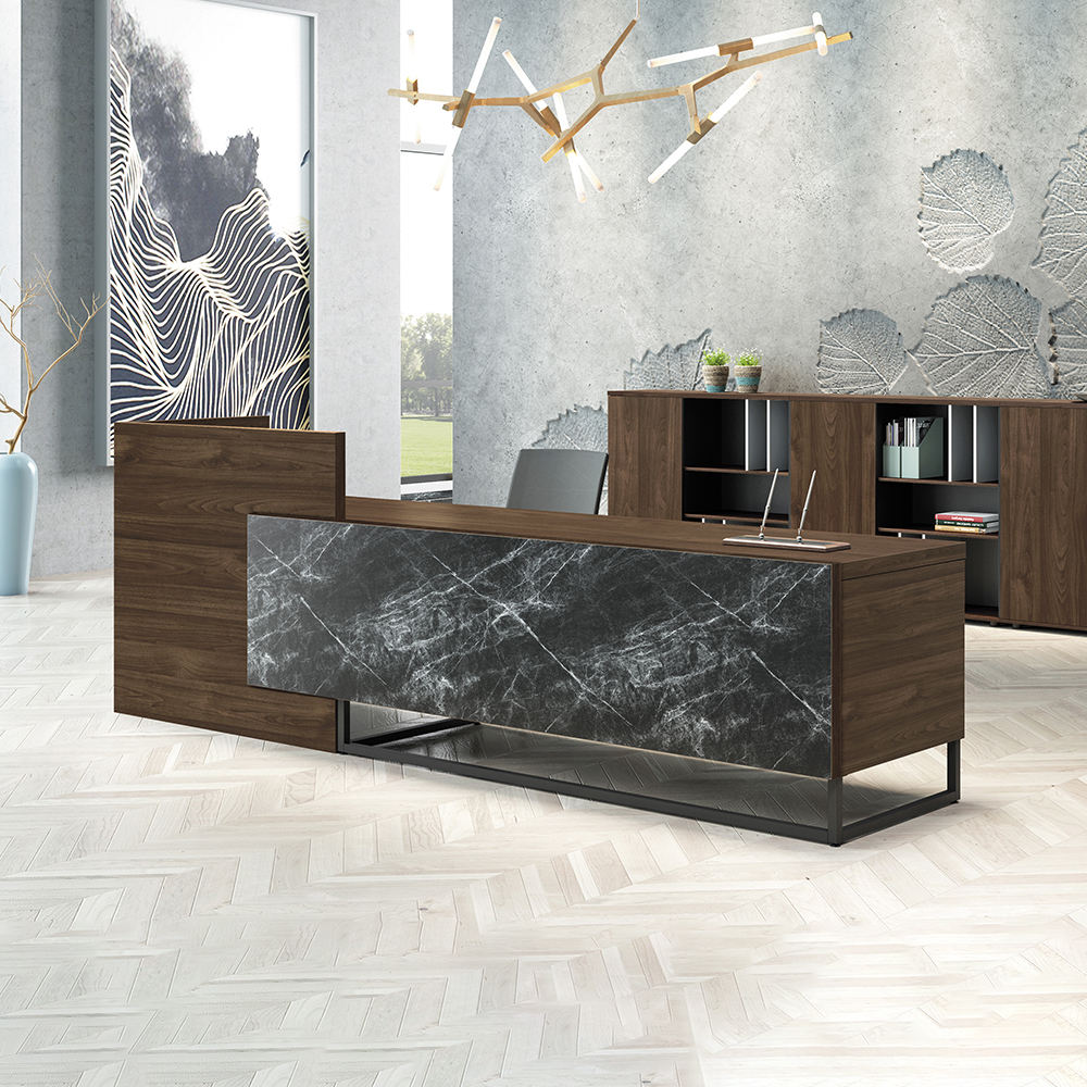 Modern Executive Reception Desk Counter for Office Lobby, Corporate Front Desk, Hotel Reception, Clinic, Studio