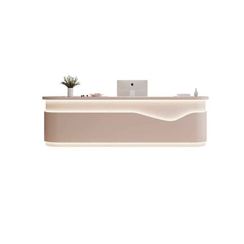 Premium Curved Reception Counter Desk for Office Lobby, Clinic, Salon, Hotel, Showroom and Corporate Front Office Reception Furniture