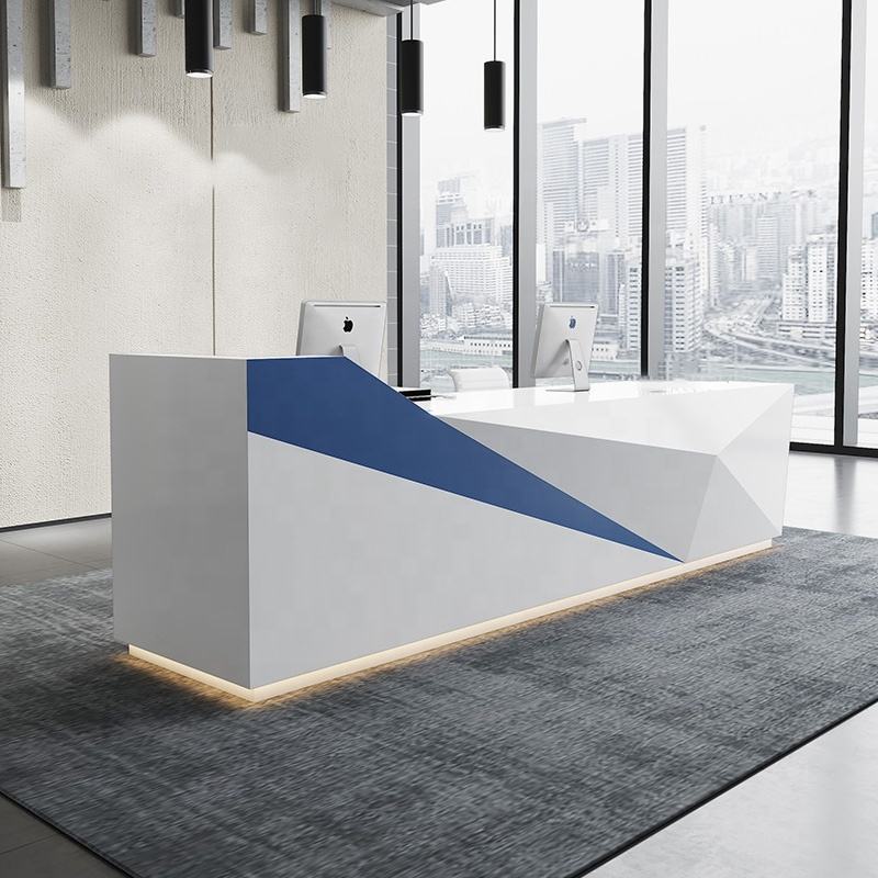 Modern Dual User Reception Counter Desk for Office Lobby, Clinic, Corporate Front Desk, Showroom, Hotel Reception and Commercial Workspace Furniture