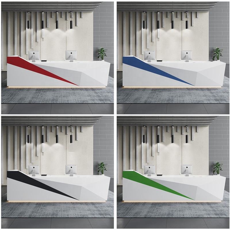 Modern Dual User Reception Counter Desk for Office Lobby, Clinic, Corporate Front Desk, Showroom, Hotel Reception and Commercial Workspace Furniture