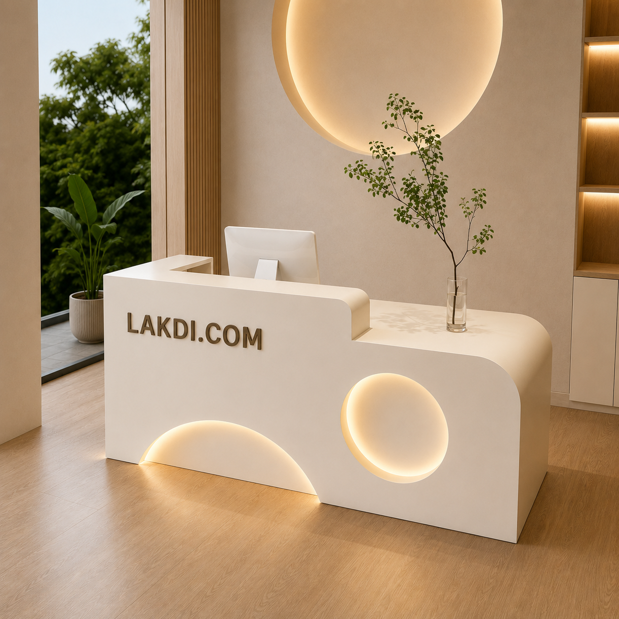Reception Counter Desk for Office Lobby, Clinic, Salon, Boutique, Spa, Retail Store and Commercial Front Desk Reception Area